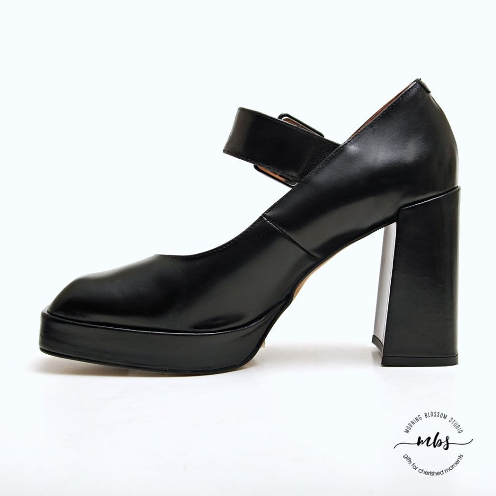 NWT Jonak Paris Mary Jane Block Heels Leather‎ Platform - Picture 7 of 15